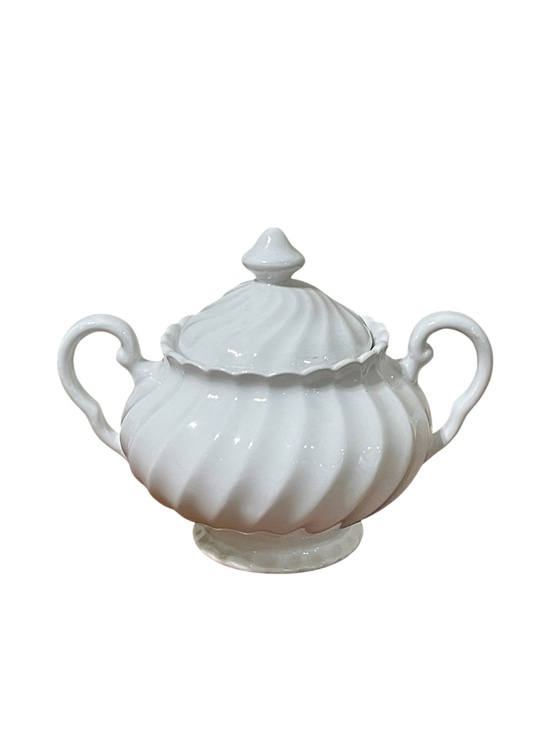Johnson Brothers Other - Johnson Brothers Regency Snowhite Pattern Sugar Bowl Swirl Made England Vintage
